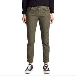 Current/Elliott Olive‎ Green Polka Dot Pants – Size 28